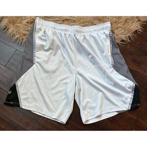 AND1 Mens 2XL Athletic Basketball Shorts White Black Mesh Activewear